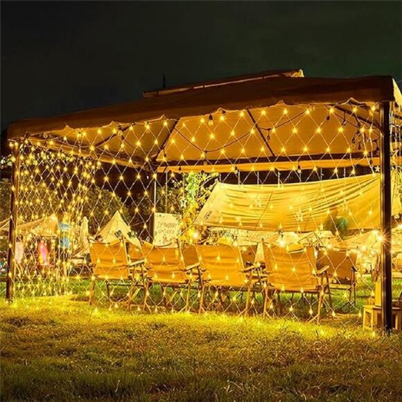 198 Led 9.8ft x 6.6ft Net Lights, Connectable 8 Lighting Twinkle Modes Lights - Picture 7 of 7